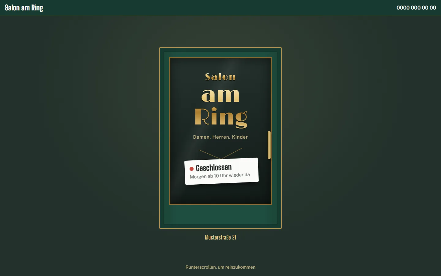 Startseite vom Salon am Ring am Computer